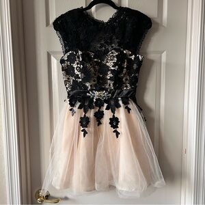 Masquerade Black Lace Tulle Party Dress, Juniors 3